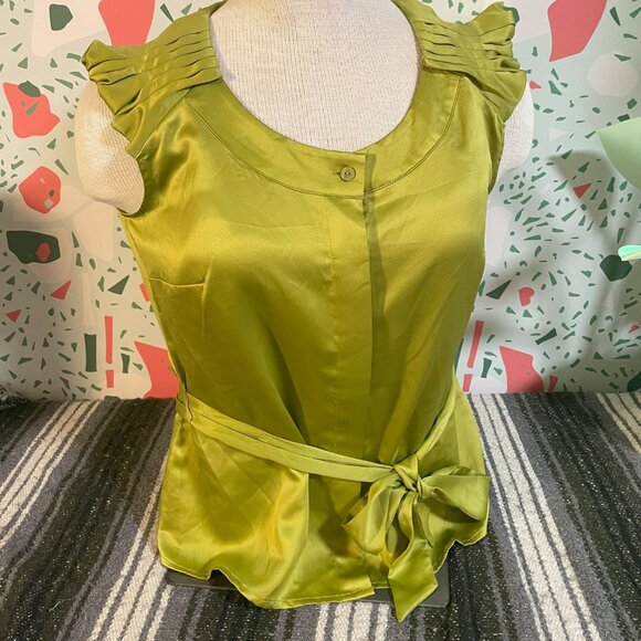 Worthington Dark Gold Belted Sleeveless Going Out Top - L - Picture 4 of 4